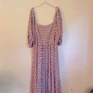 Midi Gauze Off the Shoulder Tiered Dress